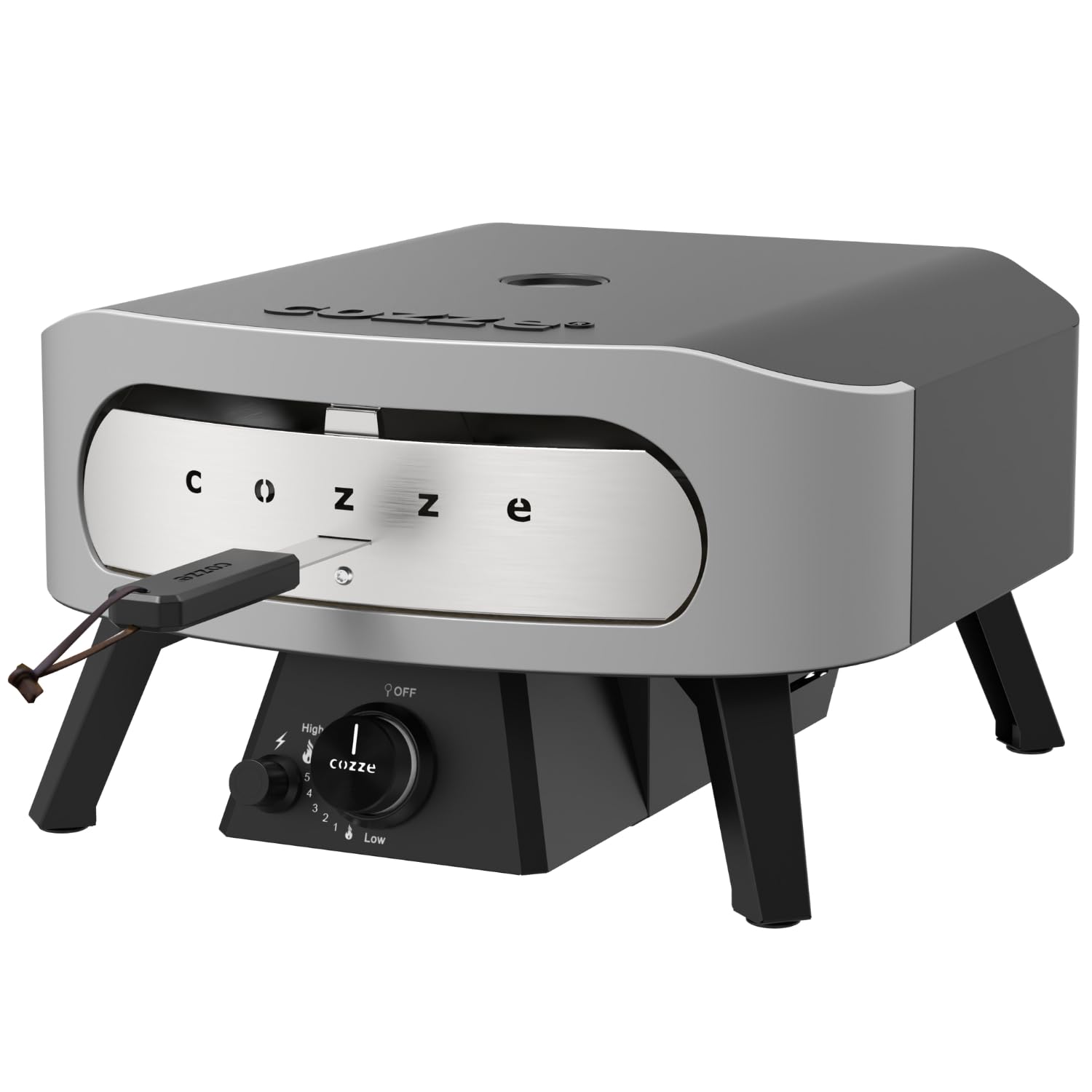 COZZE Mini Pizzaofen Gas 13 Zoll - Kompakter Pizza Ofen Gas Outdoor (50mbar) - Tisch Pizzaofen mit Regulator für kleine Pizzen