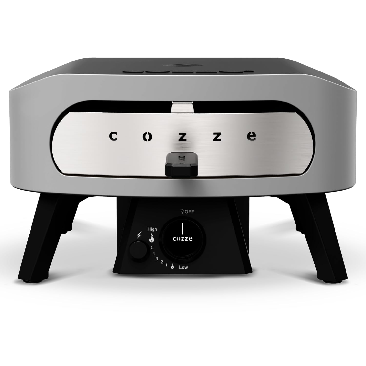 COZZE Mini Pizzaofen Gas 13 Zoll - Kompakter Pizza Ofen Gas Outdoor (50mbar) - Tisch Pizzaofen mit Regulator für kleine Pizzen